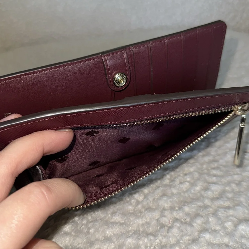 Kate Spade Large Burgundy Slim Wallet - Picture 7 of 7